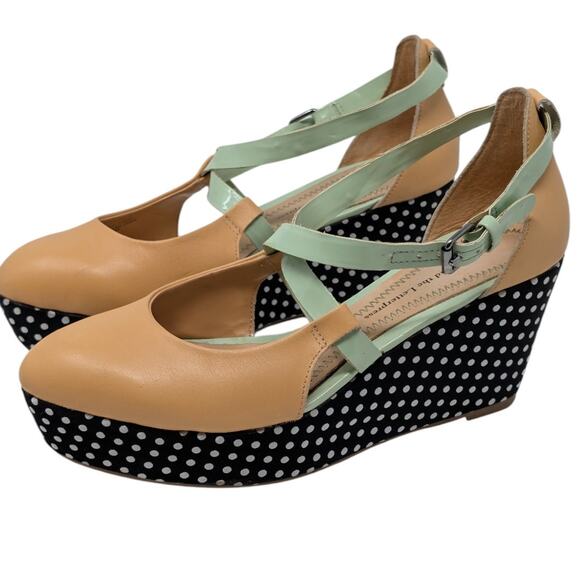 Anthropologie Pilcro and the Letterpress Polka Dot Wedge Heels Size 7M - Picture 14 of 14